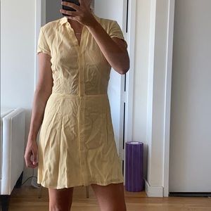 Reformation yellow shirt dress
